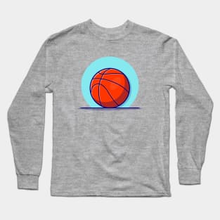 Basket Ball Cartoon Vector Icon Illustration Long Sleeve T-Shirt